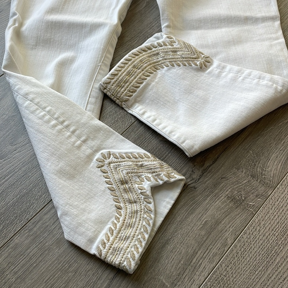 Liverpool White ,The Crop Rounded Embroidered rounded hem . - Picture 3 of 8